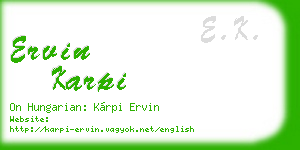 ervin karpi business card