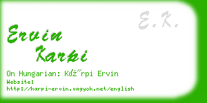 ervin karpi business card